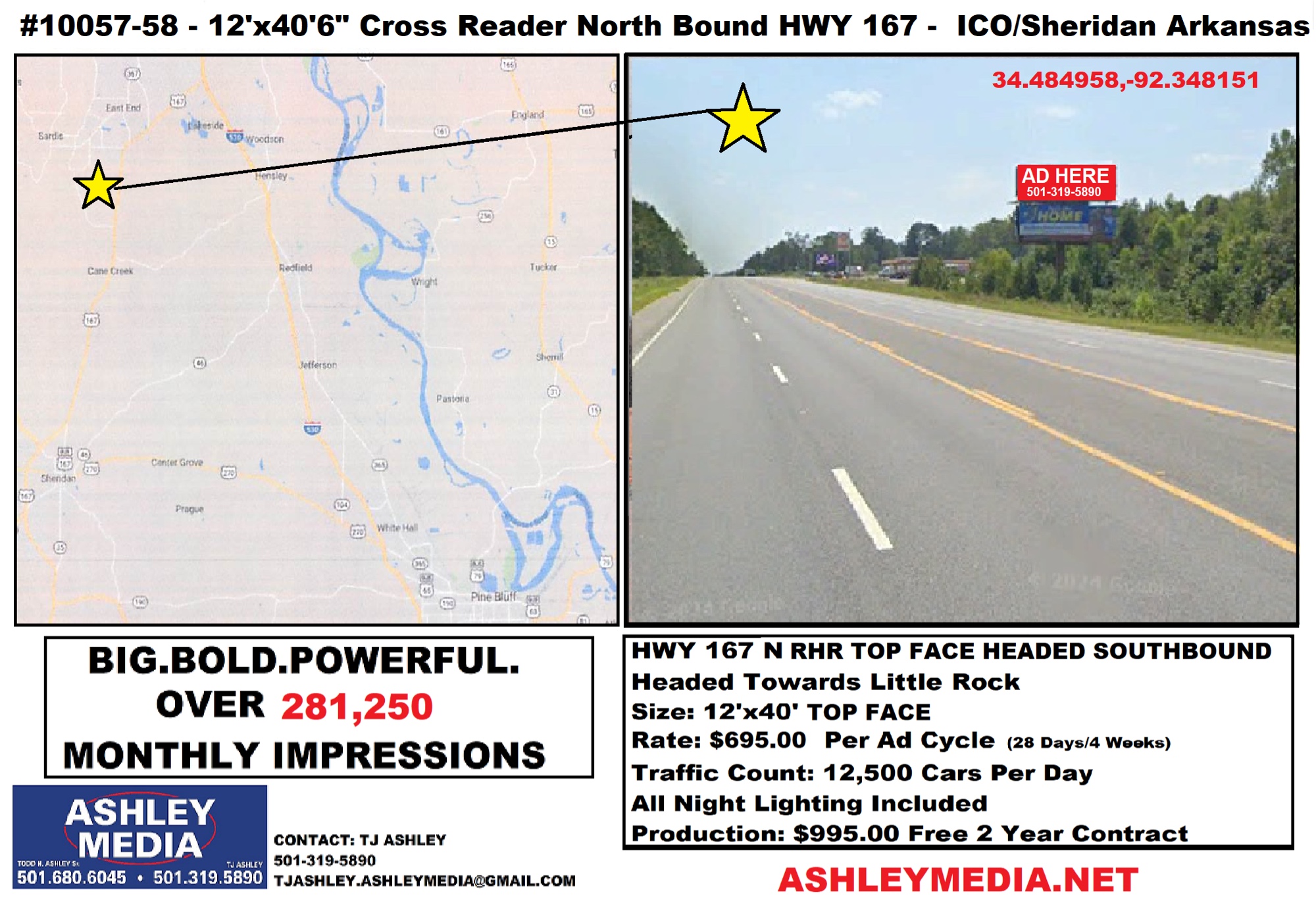I-40 Westbound RHR between Conway and Little Rock